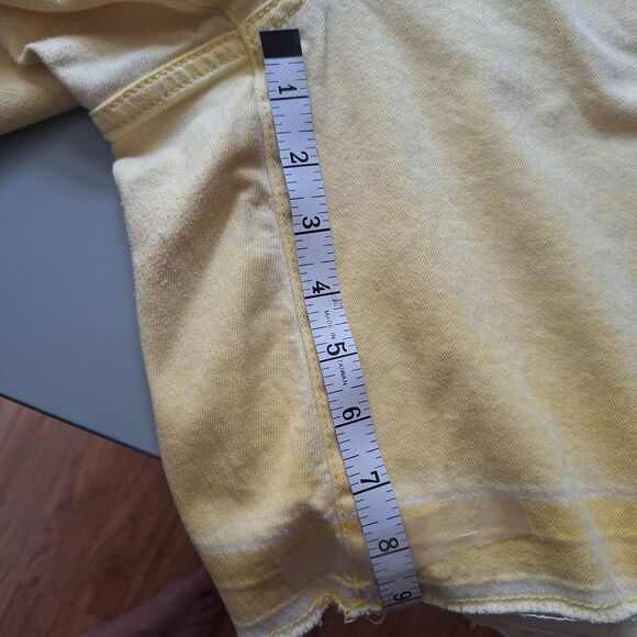 Lane Bryant Yellow Denim Bermuda Shorts Ladies Size 16 Raw Hem - Picture 12 of 12